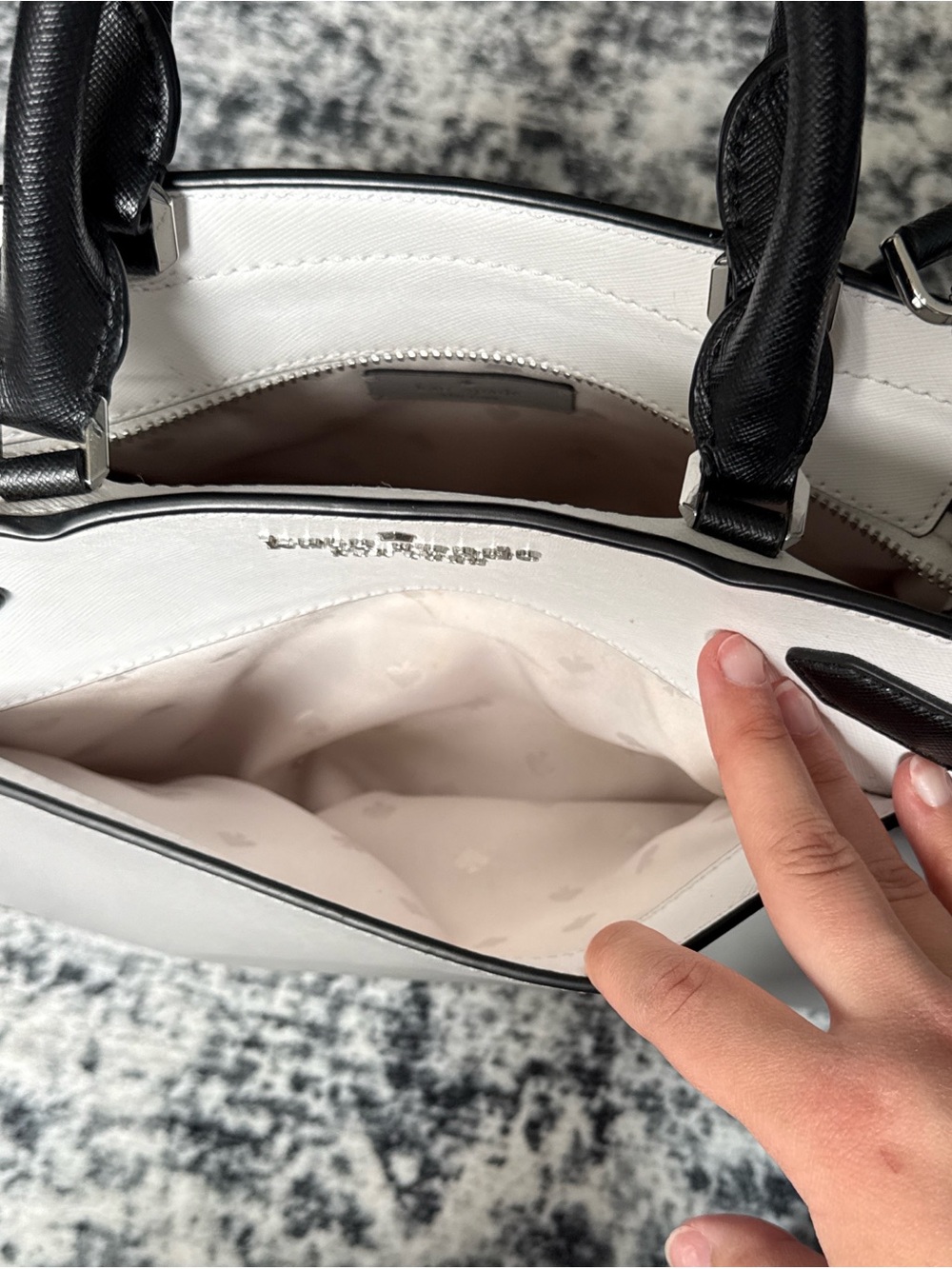 kate spade White and Black Saffiano Leather Satchel - Picture 4 of 4
